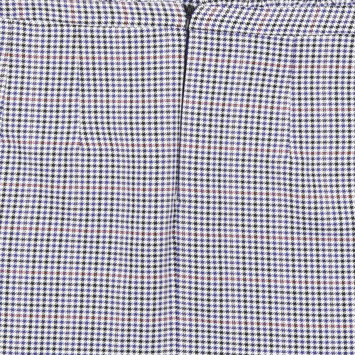 Topshop Womens Blue Herringbone Polyester Maxi Skirt Size 14 Zip