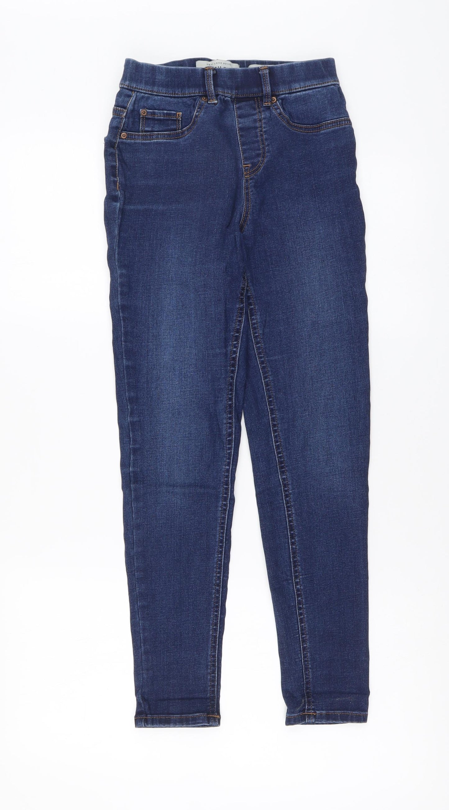 New Look Womens Blue Cotton Jegging Leggings Size 6 L25 in