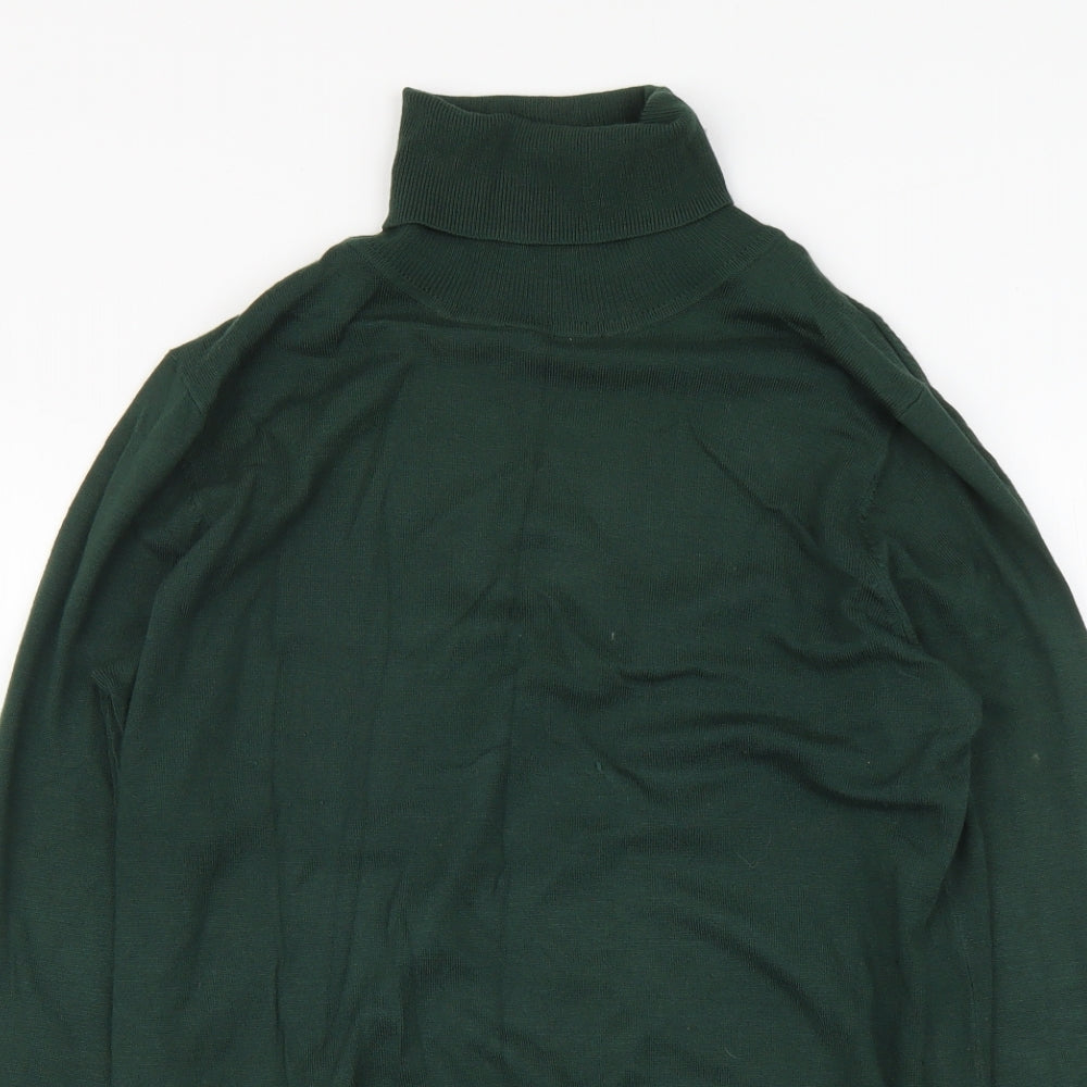 Dunnes Stores Womens Green Roll Neck Viscose Pullover Jumper Size L