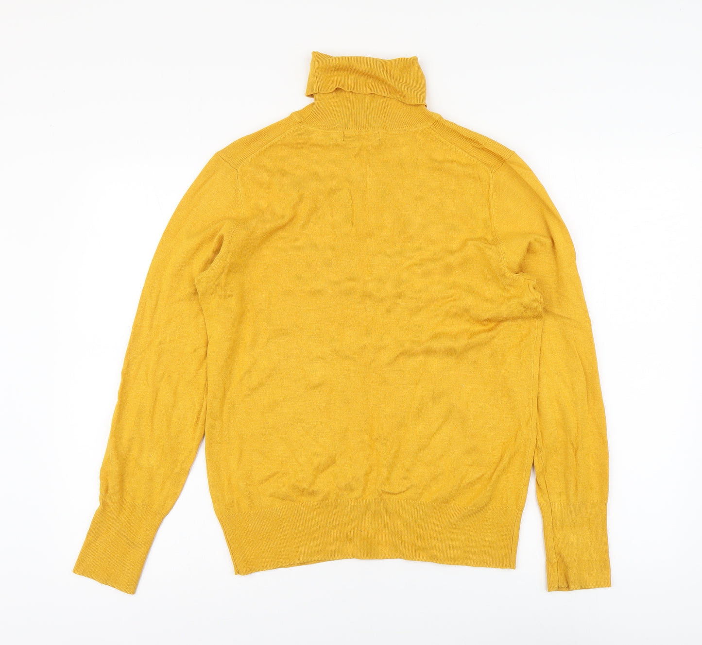 Dunnes Stores Womens Yellow Roll Neck Viscose Pullover Jumper Size L