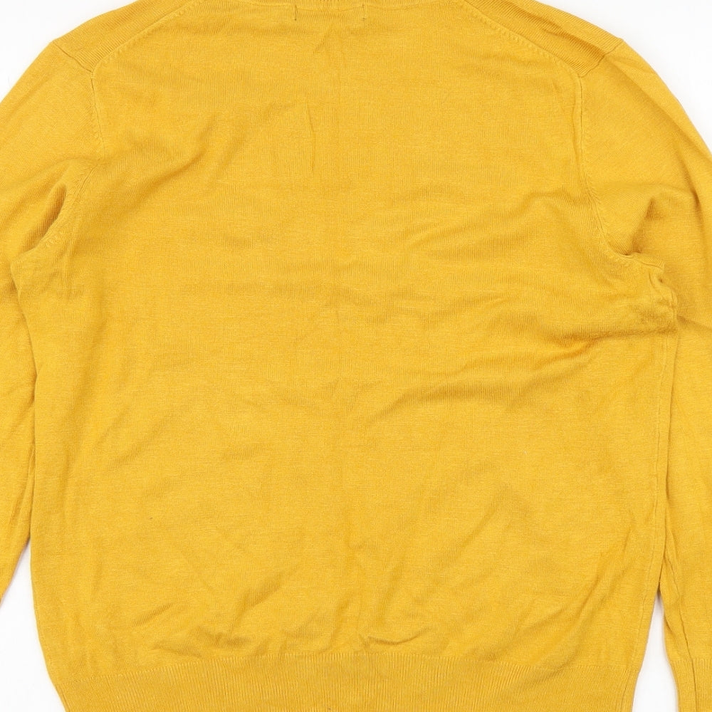 Dunnes Stores Womens Yellow Roll Neck Viscose Pullover Jumper Size L