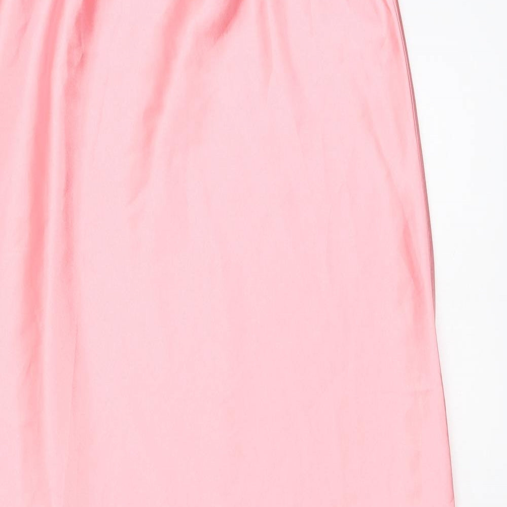 ASOS Womens Pink Polyester A-Line Skirt Size 6 Button