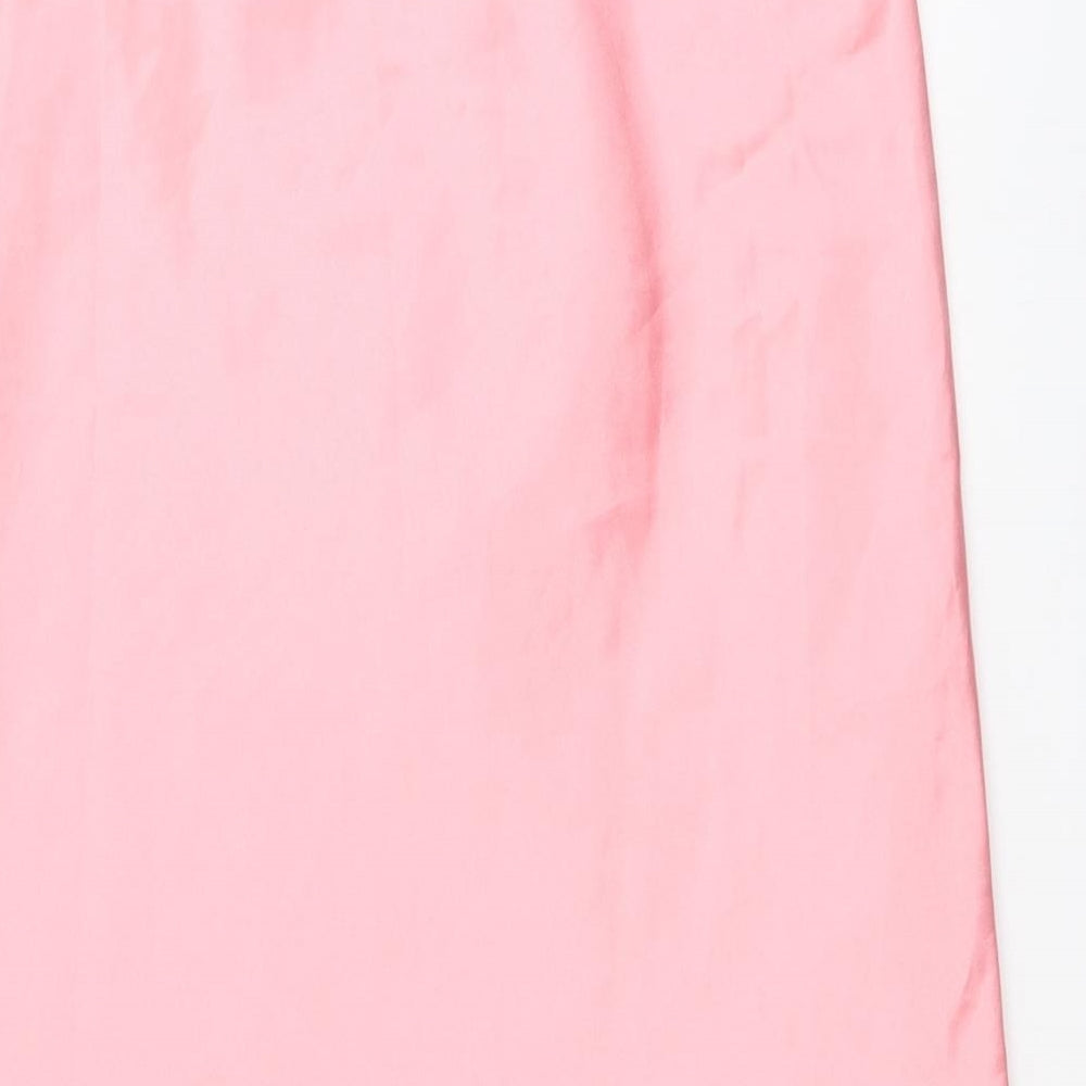 ASOS Womens Pink Polyester A-Line Skirt Size 6 Button