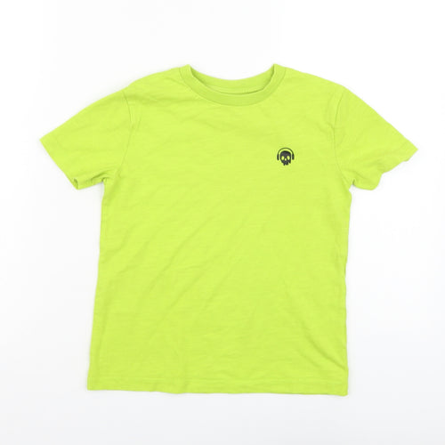 NEXT Boys Green Cotton Basic T-Shirt Size 5 Years Round Neck Pullover