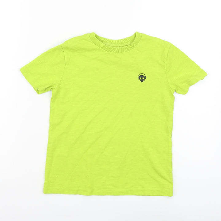 NEXT Boys Green Cotton Basic T-Shirt Size 5 Years Round Neck Pullover
