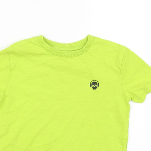 NEXT Boys Green Cotton Basic T-Shirt Size 5 Years Round Neck Pullover