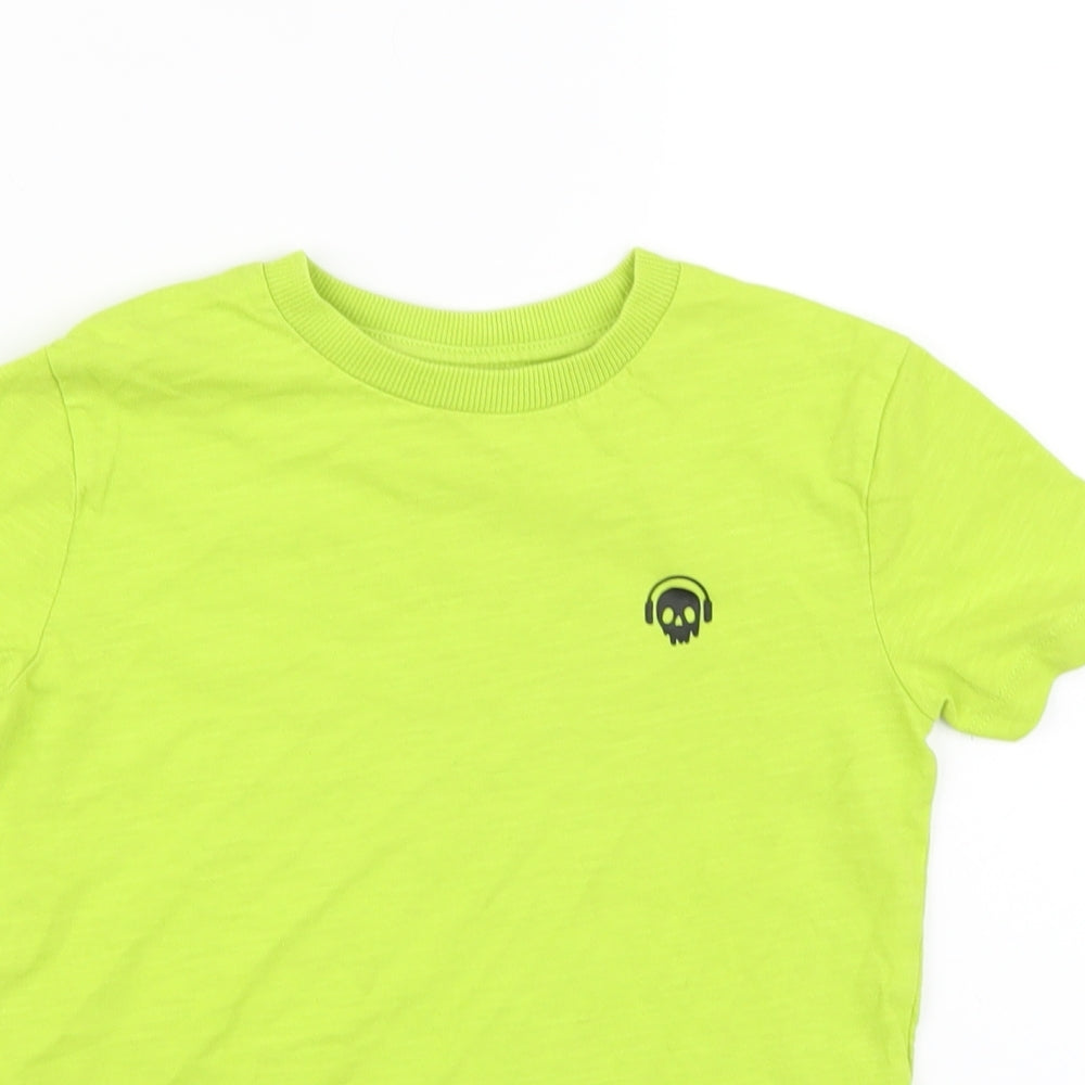NEXT Boys Green Cotton Basic T-Shirt Size 5 Years Round Neck Pullover