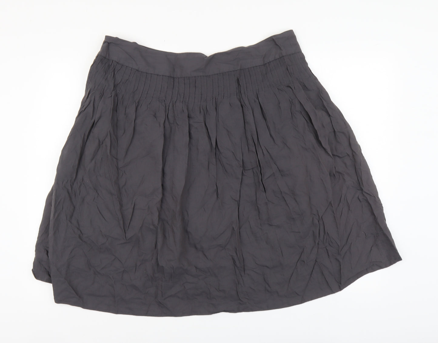 Monsoon Womens Grey Viscose Skater Skirt Size XL Zip