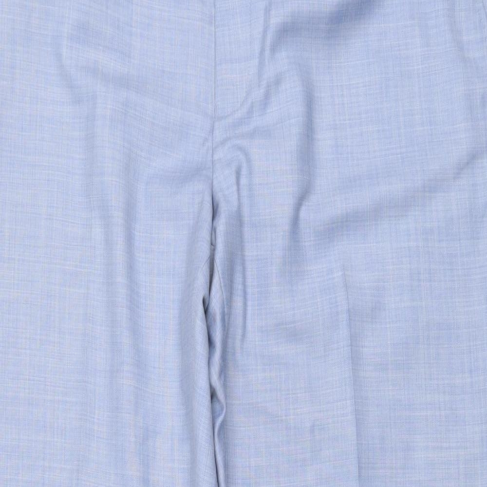 Burton Menswear Mens Blue Polyester Chino Trousers Size 42 in L32 in Regular Zip