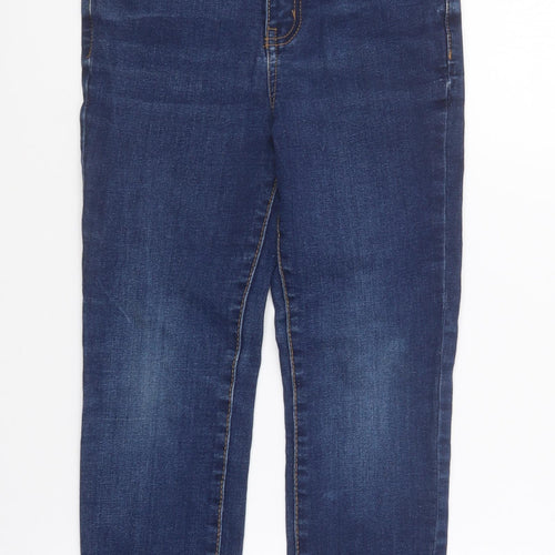 Denim & Co. Girls Blue Cotton Skinny Jeans Size 8-9 Years Regular Button