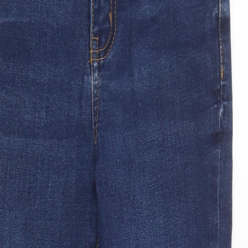 Denim & Co. Girls Blue Cotton Skinny Jeans Size 8-9 Years Regular Button