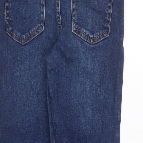 Denim & Co. Girls Blue Cotton Skinny Jeans Size 8-9 Years Regular Button