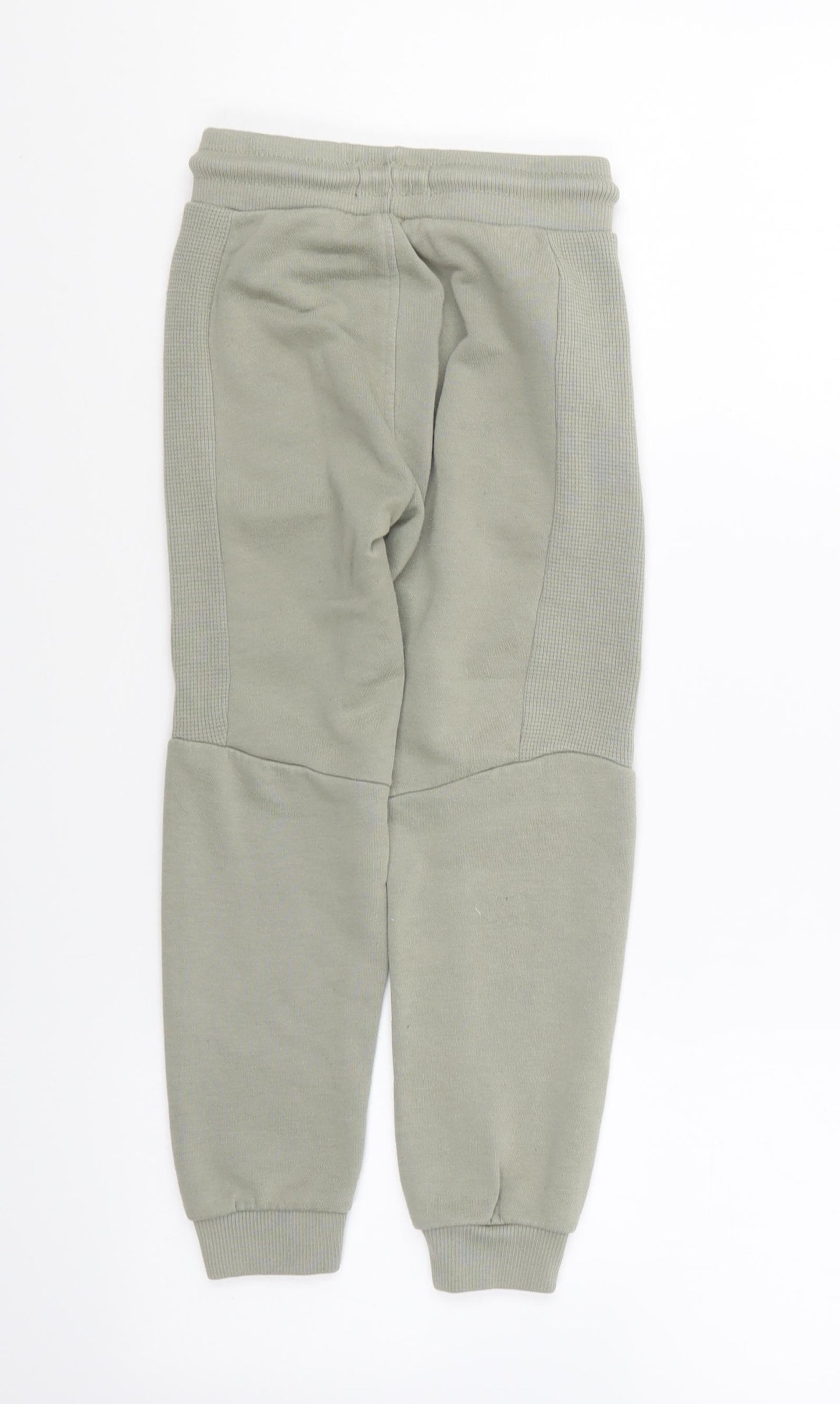 Matalan Boys Green Cotton Jogger Trousers Size 6 Years Regular Drawstring