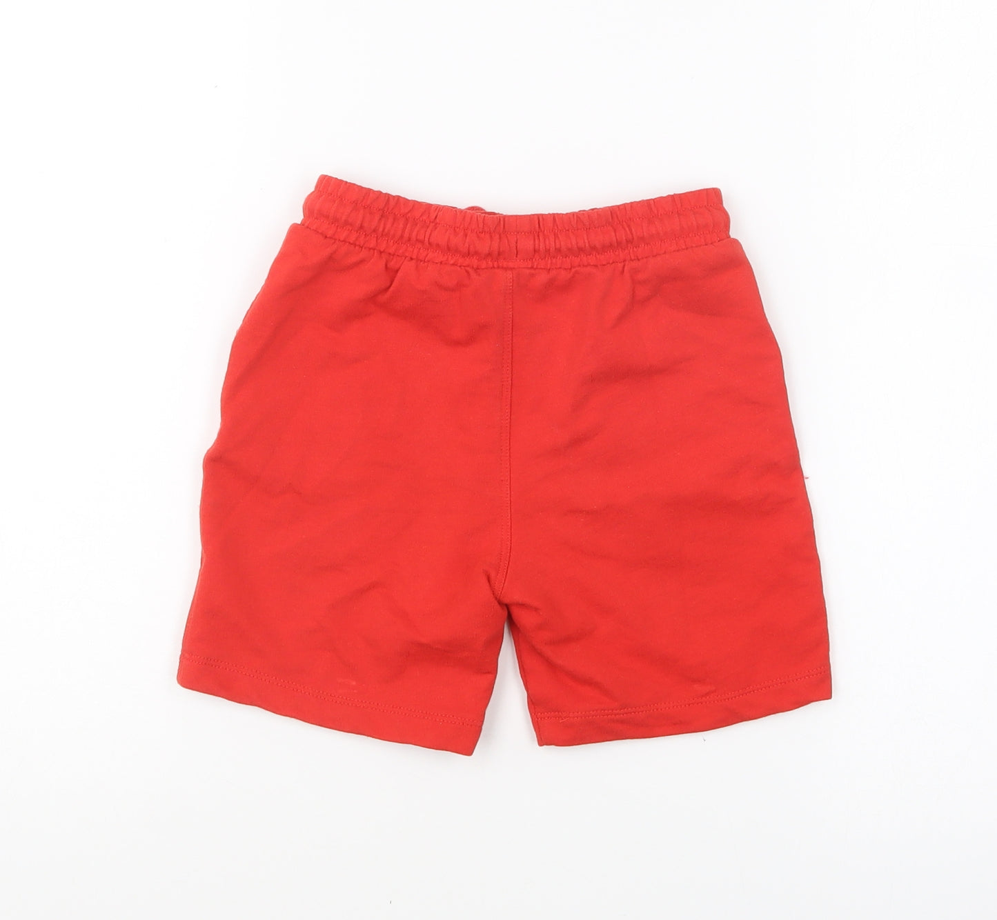 Matalan Boys Red Cotton Sweat Shorts Size 5-6 Years Regular Drawstring