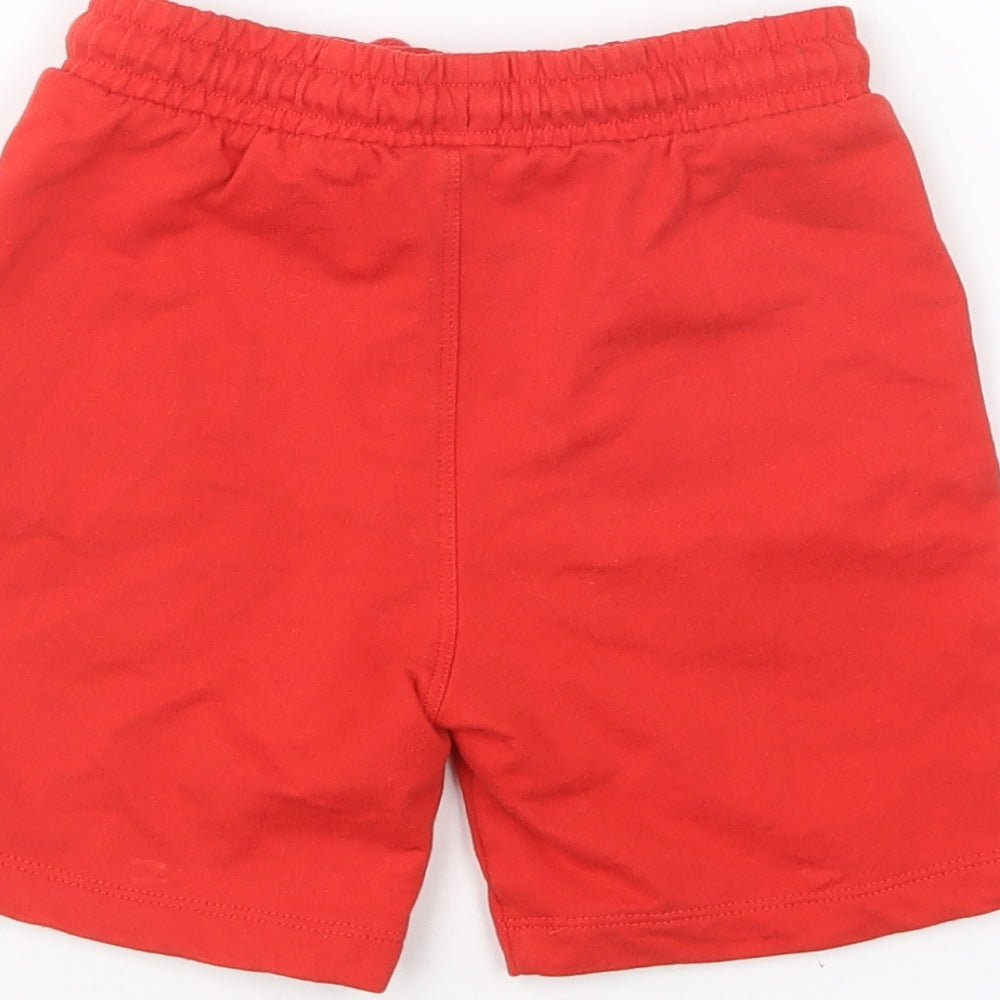 Matalan Boys Red Cotton Sweat Shorts Size 5-6 Years Regular Drawstring