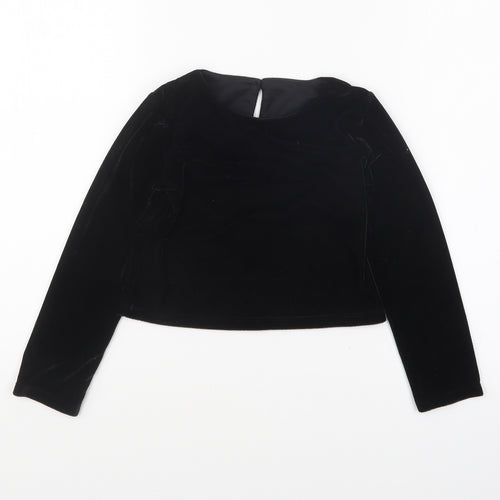 Dunnes Stores Girls Black Polyester Basic T-Shirt Size 5-6 Years Round Neck Pullover