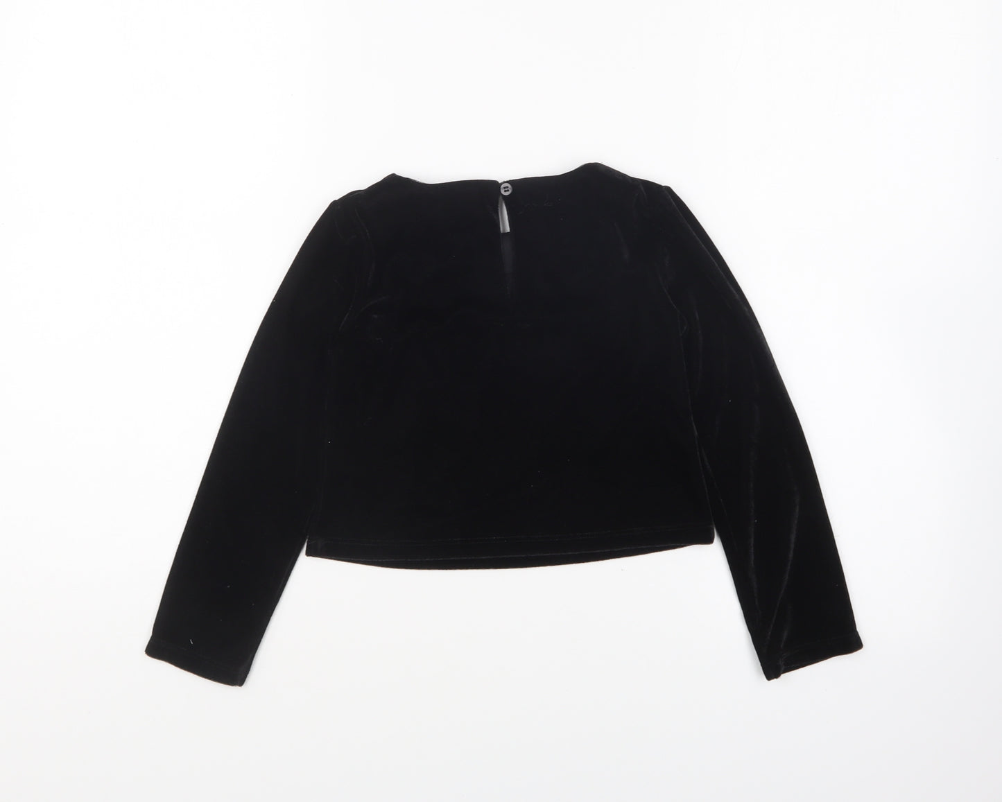 Dunnes Stores Girls Black Polyester Basic T-Shirt Size 5-6 Years Round Neck Pullover