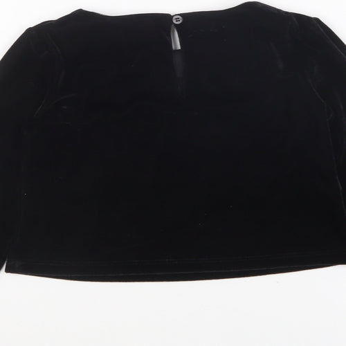 Dunnes Stores Girls Black Polyester Basic T-Shirt Size 5-6 Years Round Neck Pullover