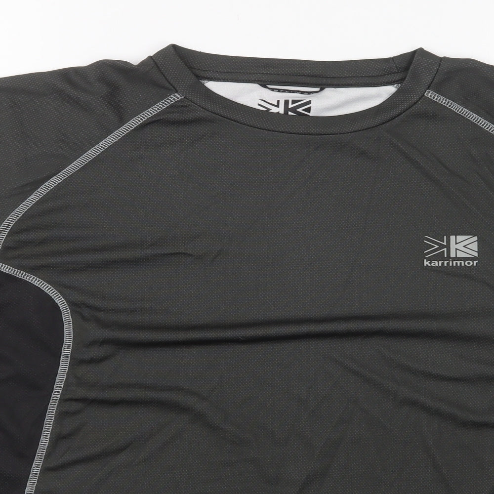 Karrimor Mens Grey Polyester Basic T-Shirt Size L Round Neck Pullover