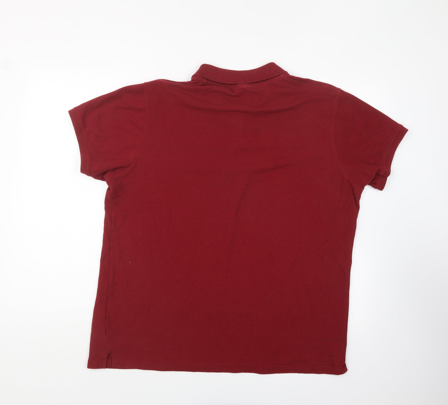John Shark Mens Red Cotton Polo Size XL Collared Button