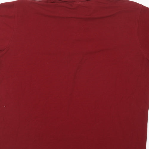 John Shark Mens Red Cotton Polo Size XL Collared Button