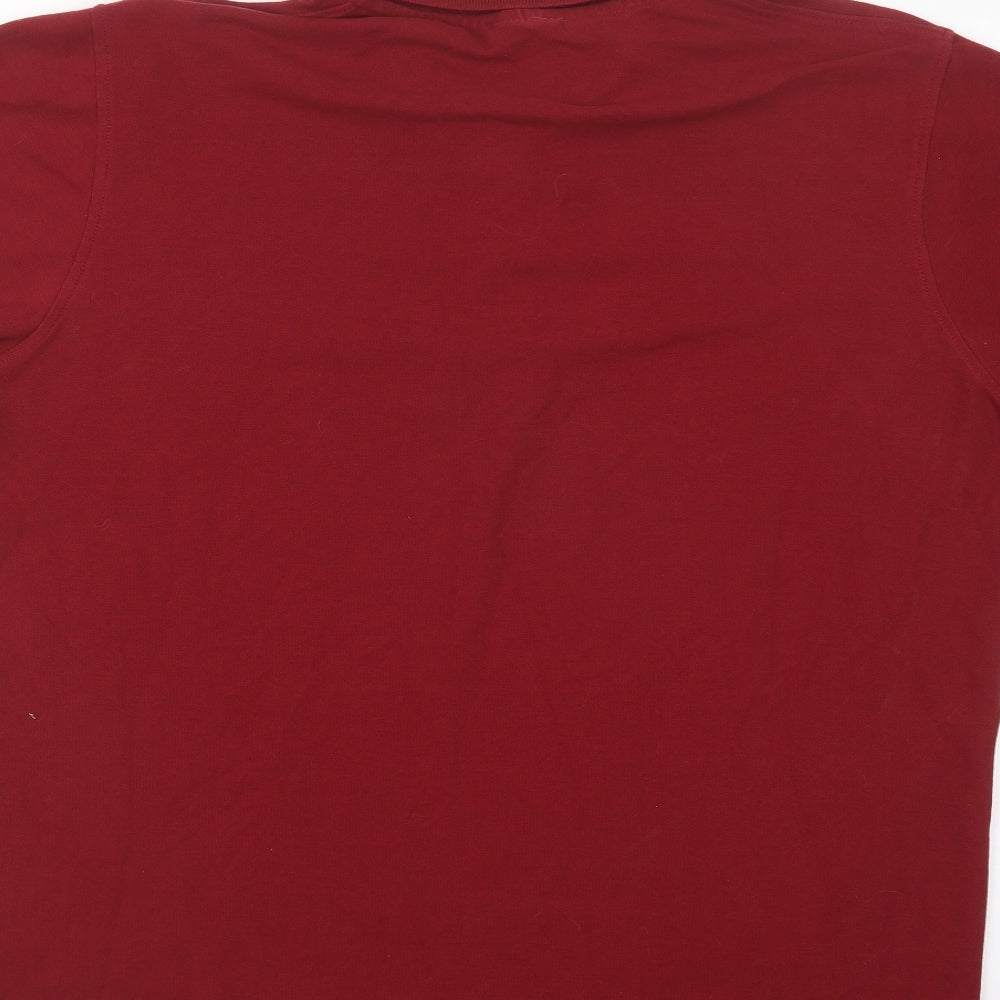 John Shark Mens Red Cotton Polo Size XL Collared Button