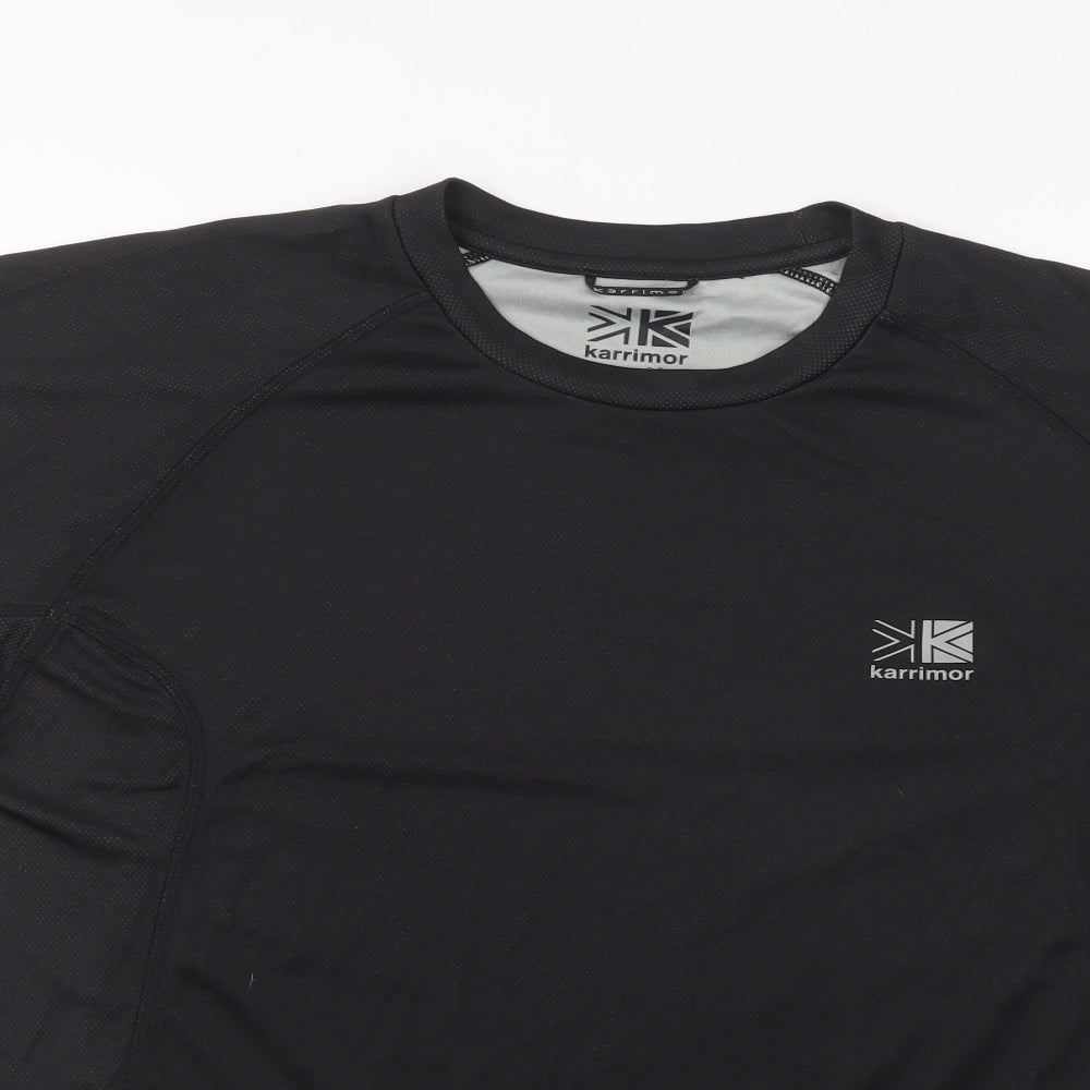 Karrimor Mens Black Polyester Basic T-Shirt Size L Round Neck Pullover