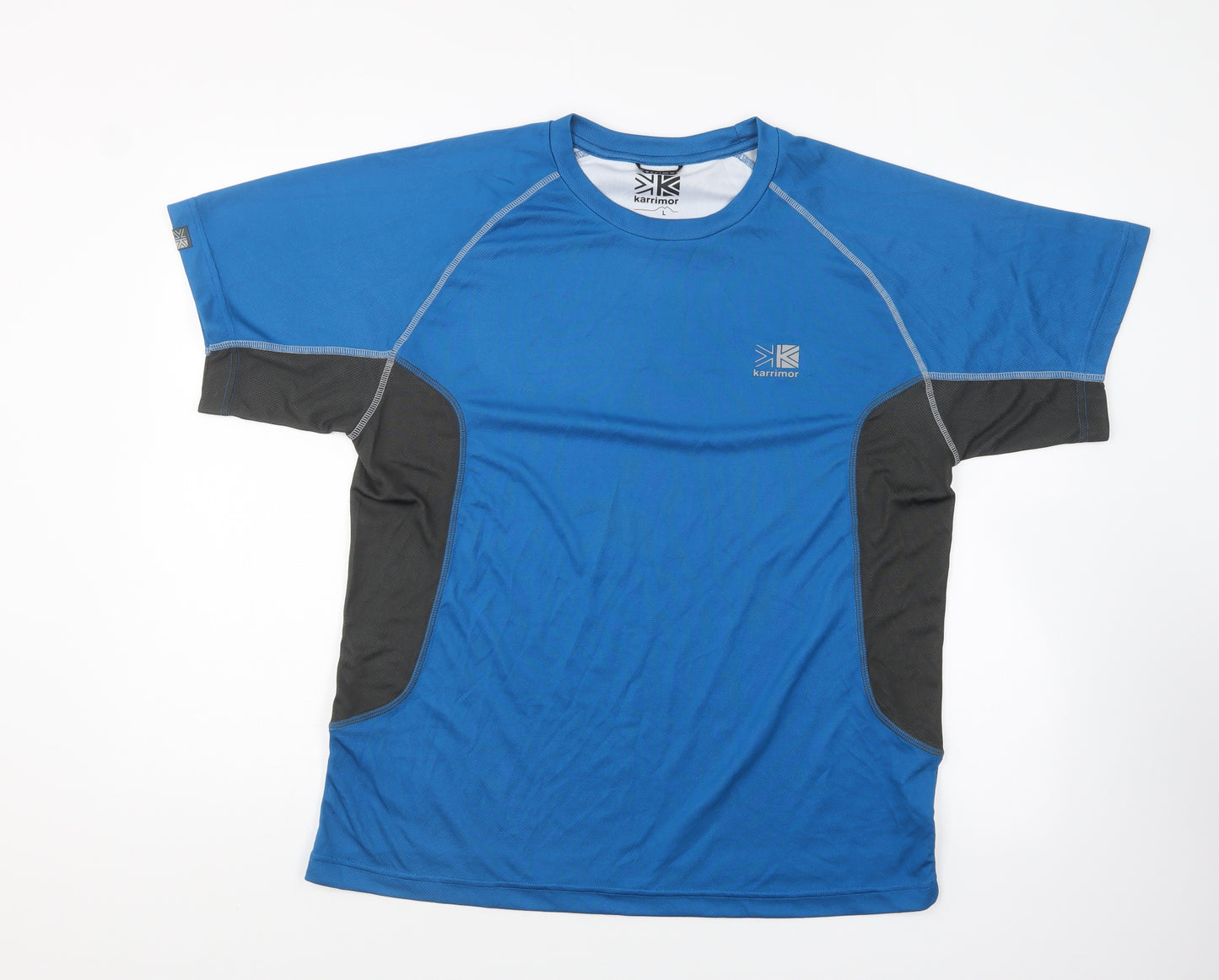 Karrimor Mens Blue Polyester Basic T-Shirt Size L Round Neck Pullover