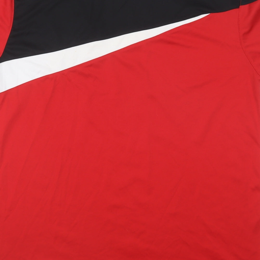 Manchester United Mens Red Polyester Basic T-Shirt Size L Round Neck Pullover - Manchester United
