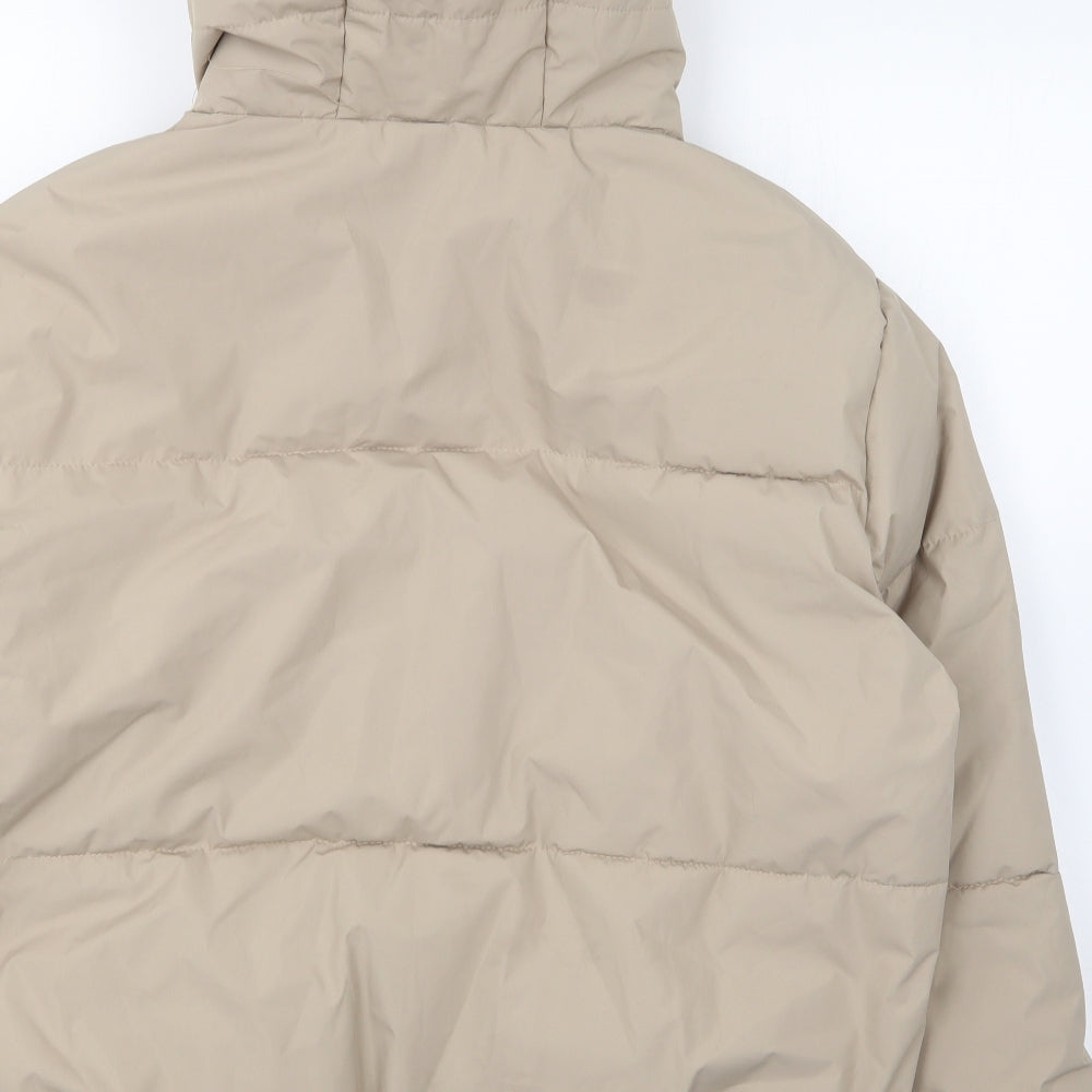 Dunnes Stores Womens Beige Puffer Jacket Coat Size S Zip