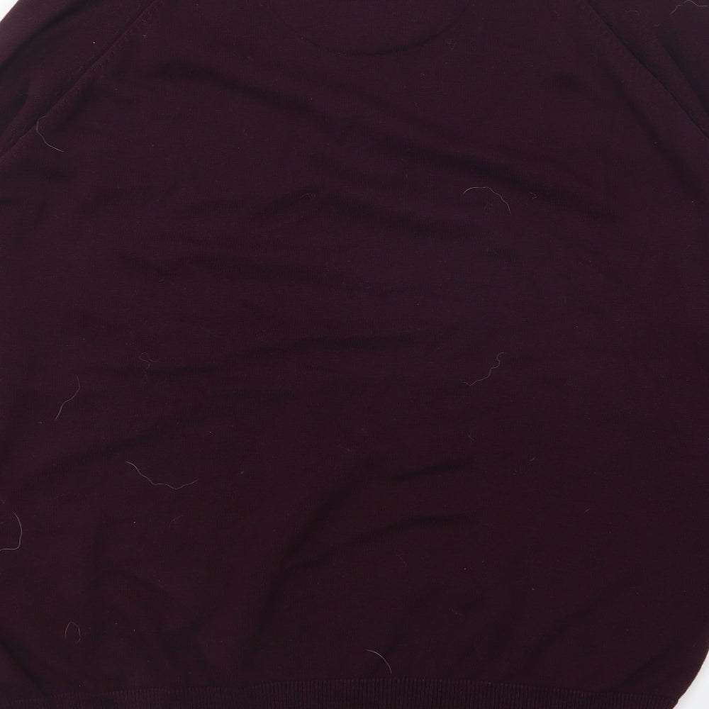 Holmes & Co Mens Purple Round Neck Cotton Pullover Jumper Size 2XL