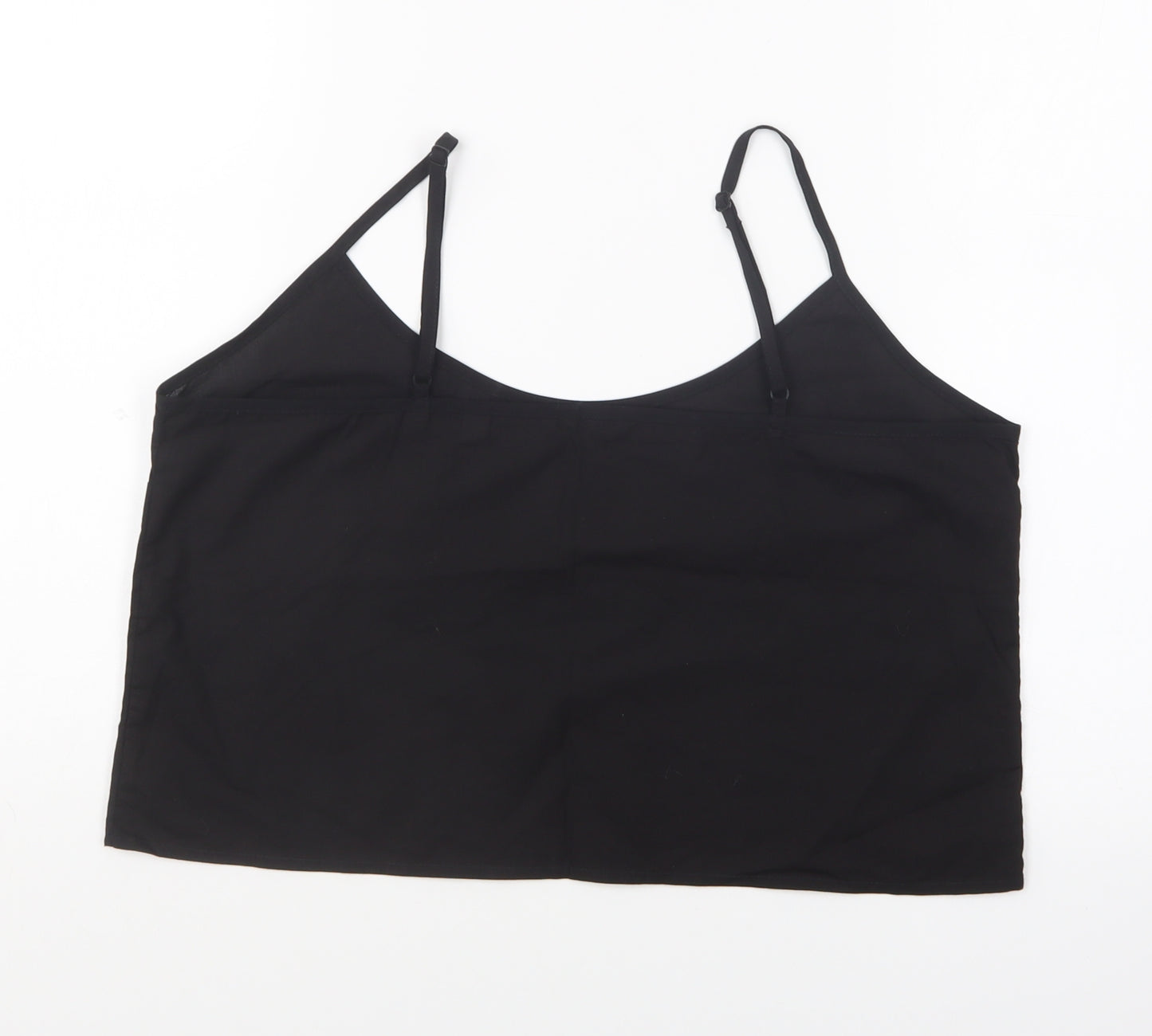 Jack Wills Womens Black Cotton Camisole T-Shirt Size 12 V-Neck
