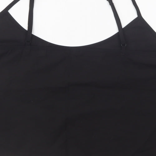 Jack Wills Womens Black Cotton Camisole T-Shirt Size 12 V-Neck