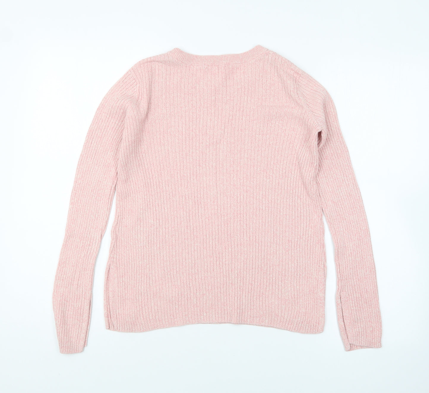 H&M Womens Pink Round Neck Cotton Pullover Jumper Size XS