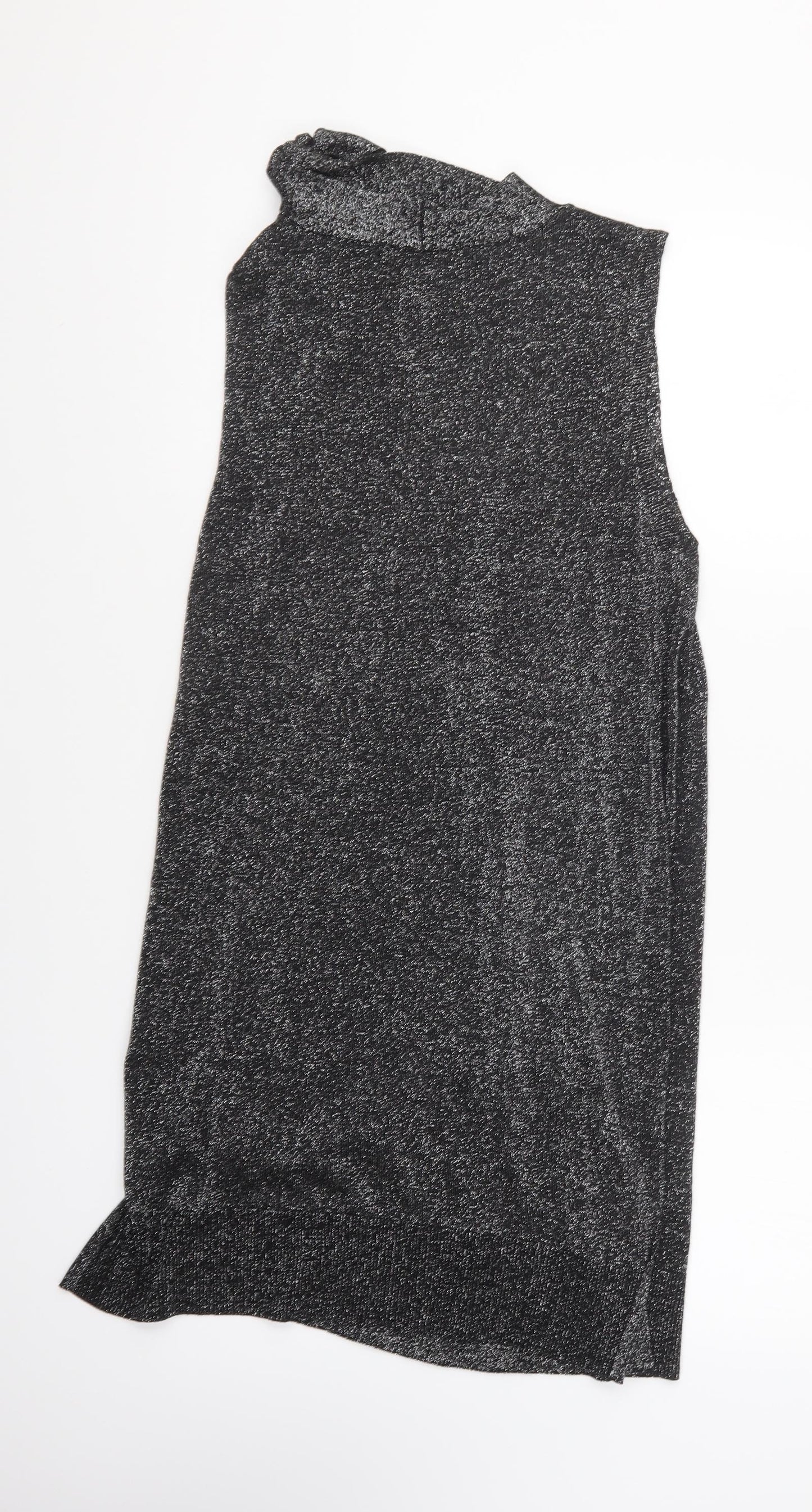 Oasis Womens Silver Polyester Basic Blouse Size L Halter