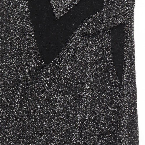 Oasis Womens Silver Polyester Basic Blouse Size L Halter