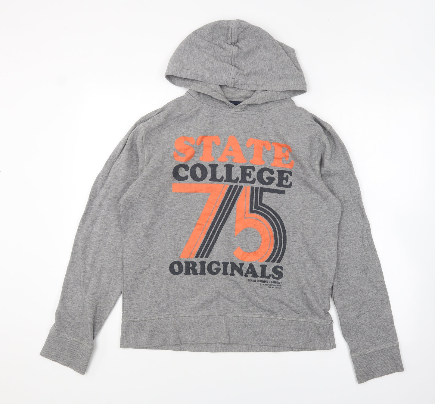 JACK & JONES Mens Grey Cotton Pullover Hoodie Size L - State College