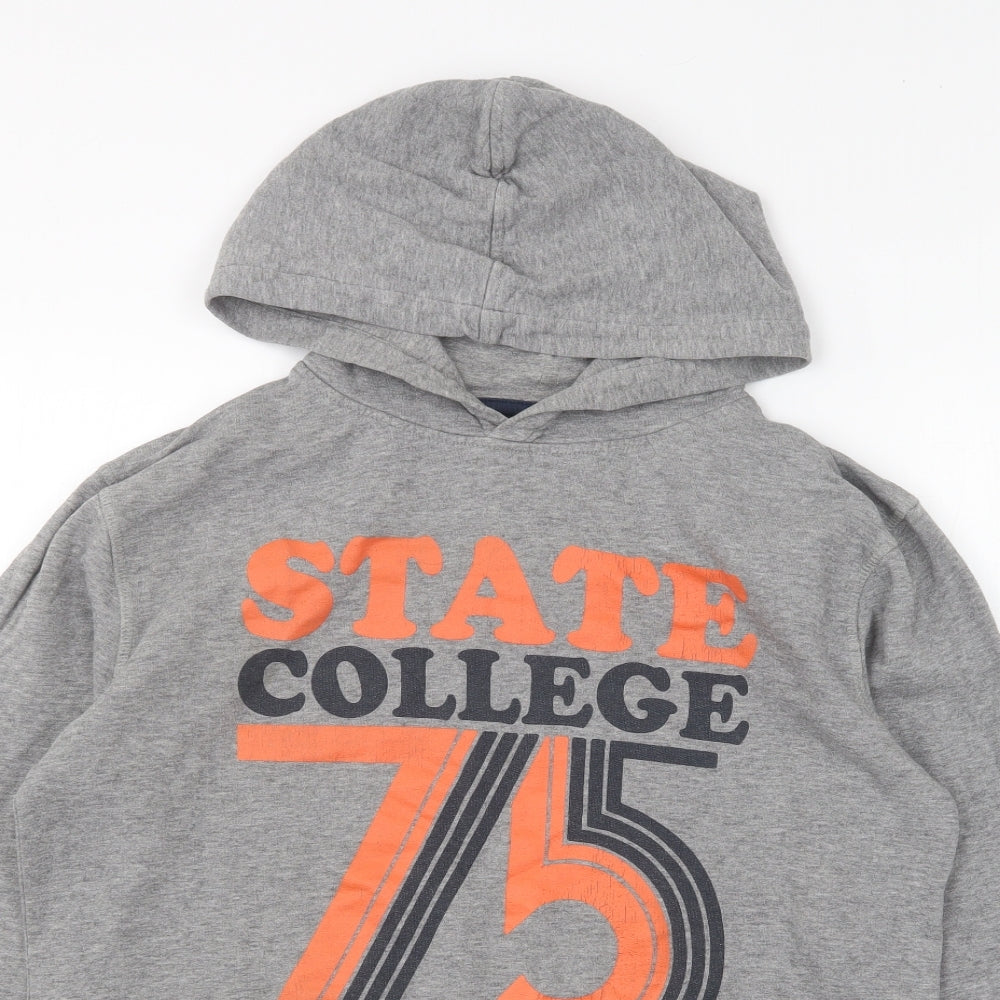 JACK & JONES Mens Grey Cotton Pullover Hoodie Size L - State College