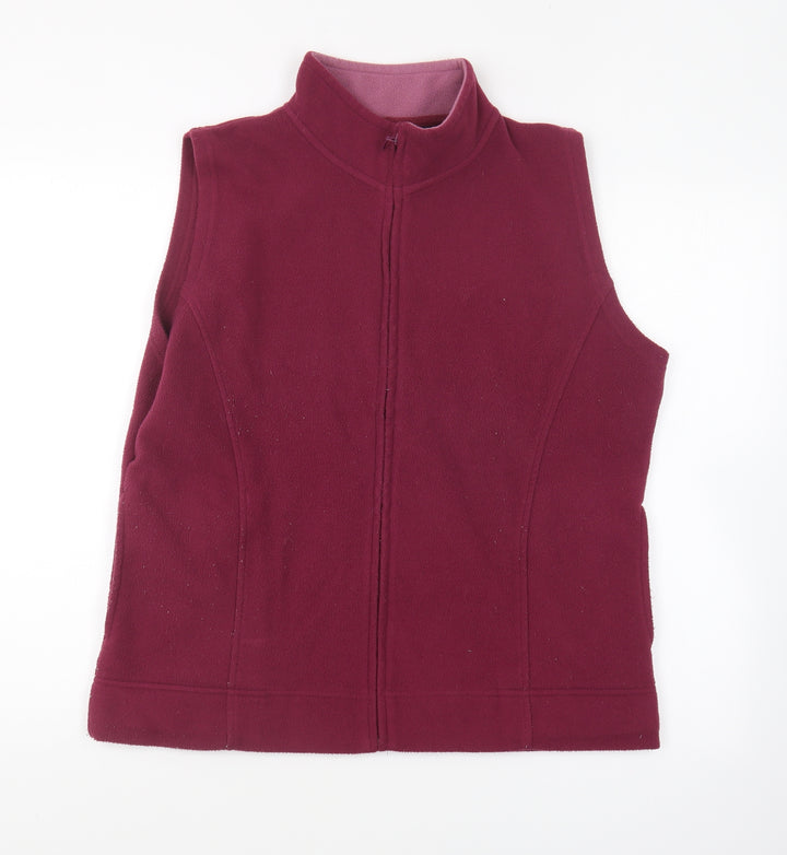 Isle Essentials Womens Pink Gilet Jacket Size L Zip