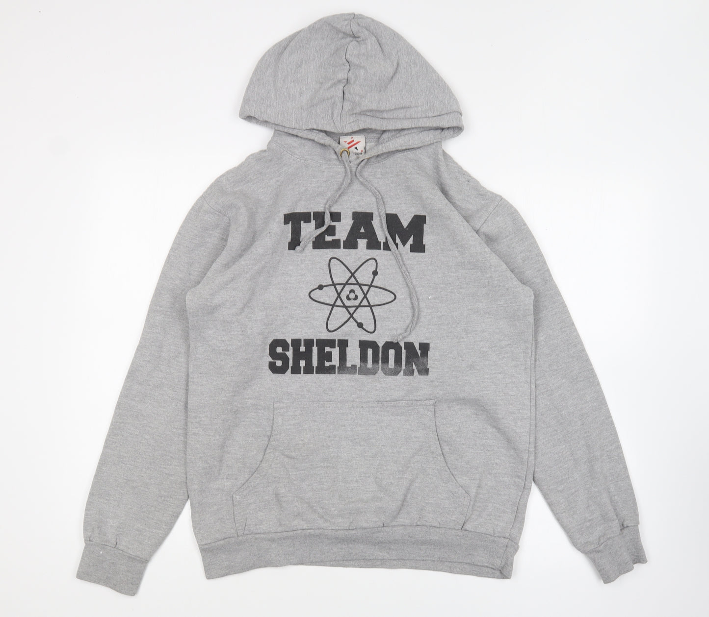 Stars & Stripes Mens Grey Cotton Pullover Hoodie Size M - Team Sheldon Big Bang Theory