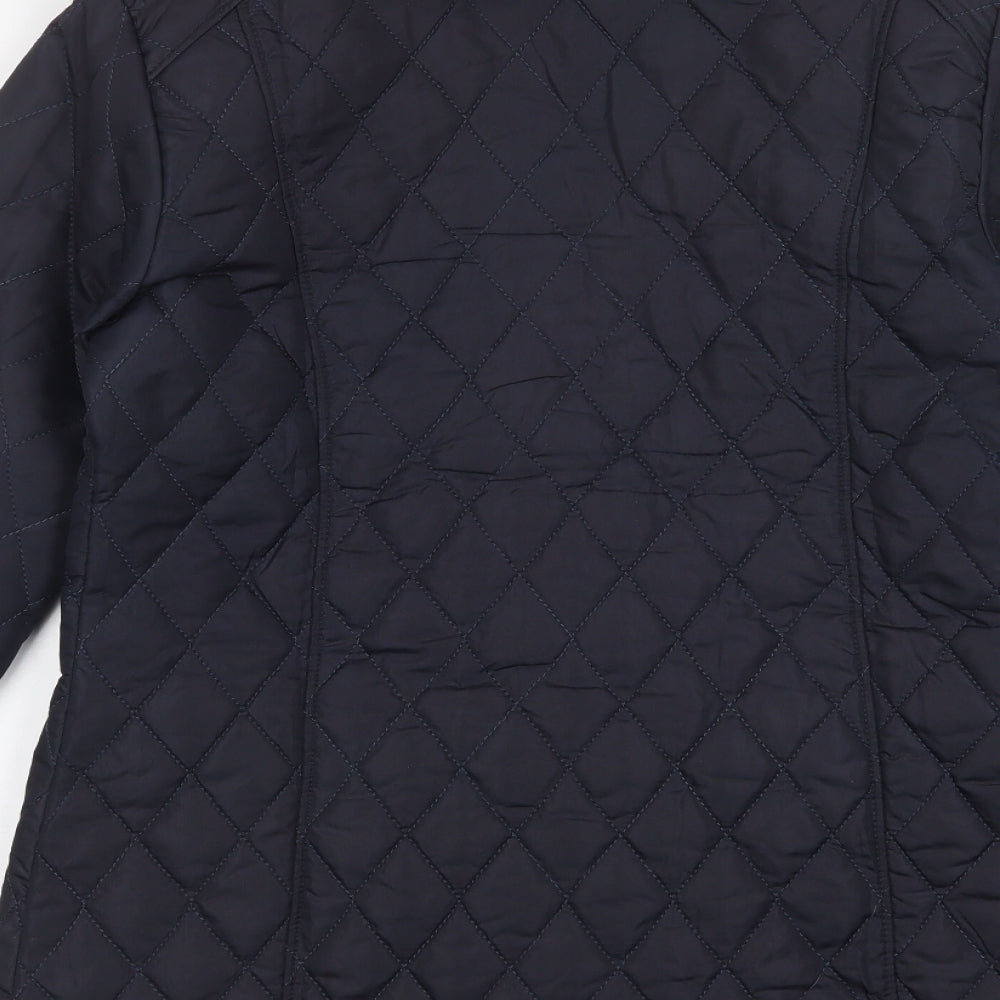 Urban Diva Womens Blue Quilted Coat Size M Snap