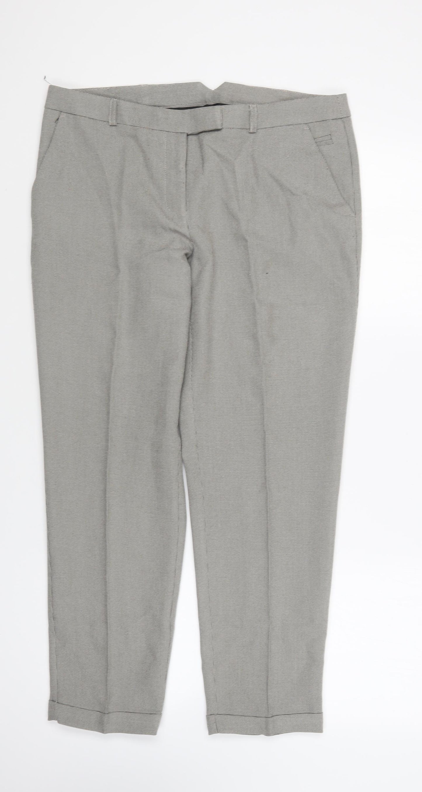 Dorothy Perkins Womens Grey Polyester Trousers Size 12 L25 in Regular Button