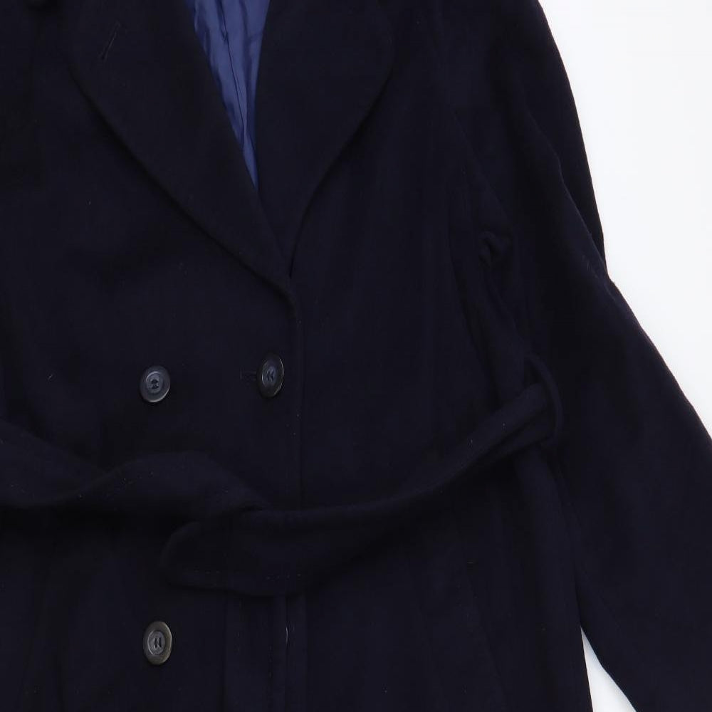 Marks and Spencer Womens Blue Overcoat Coat Size 14 Button