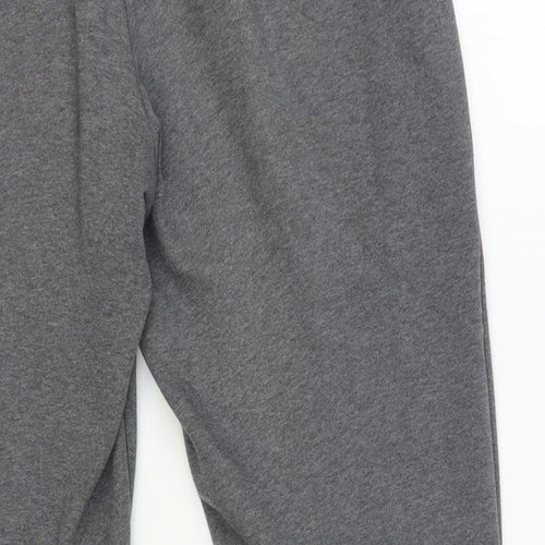 Nike Mens Grey Cotton Jogger Trousers Size M L30 in Regular Drawstring