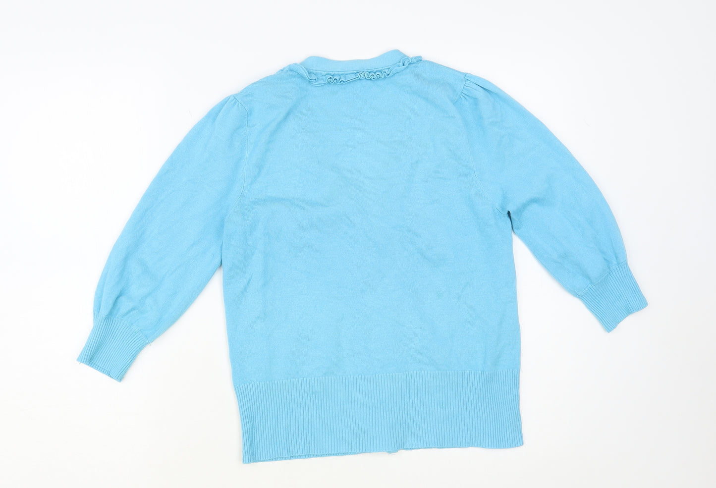 //Text.. Womens Blue V-Neck Viscose Cardigan Jumper Size M