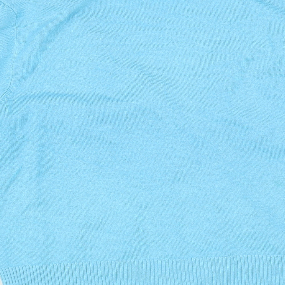 //Text.. Womens Blue V-Neck Viscose Cardigan Jumper Size M