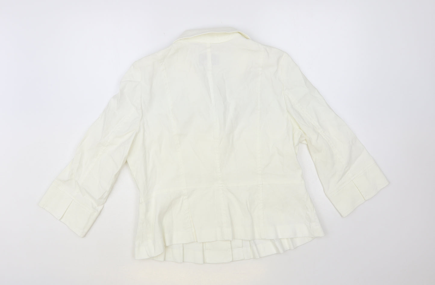Per Una Womens White Jacket Blazer Size 16 Button - Decorative Buttons