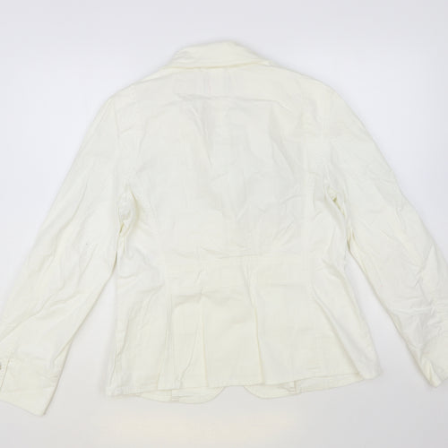 Per Una Womens White Jacket Blazer Size 16 Button