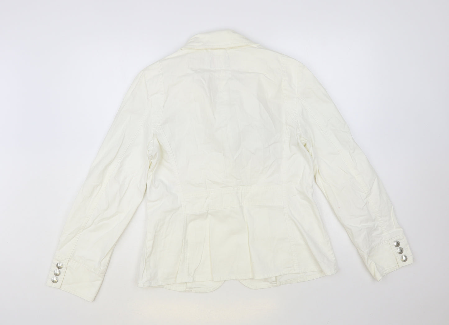 Per Una Womens White Jacket Blazer Size 16 Button