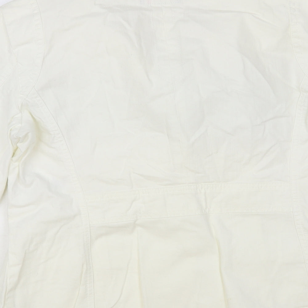 Per Una Womens White Jacket Blazer Size 16 Button